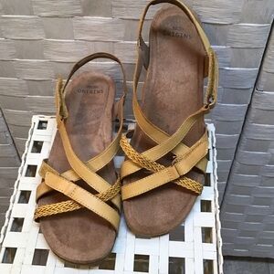 Earth Origins Yellow Braided Strappy Sandals